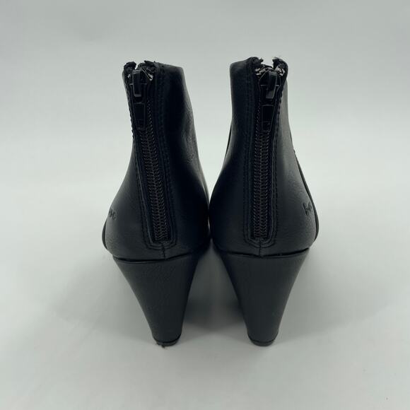 BOC Faux Leather Black Booties Womens Size 7 Back Zip 3 Inch Heel - Picture 5 of 9